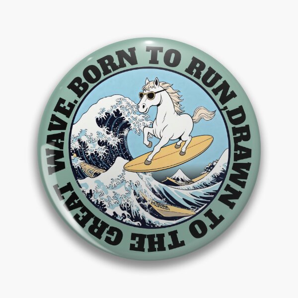 Item preview, Born to run, Drawn to the great wave designed and sold by GreenKaiju studio.