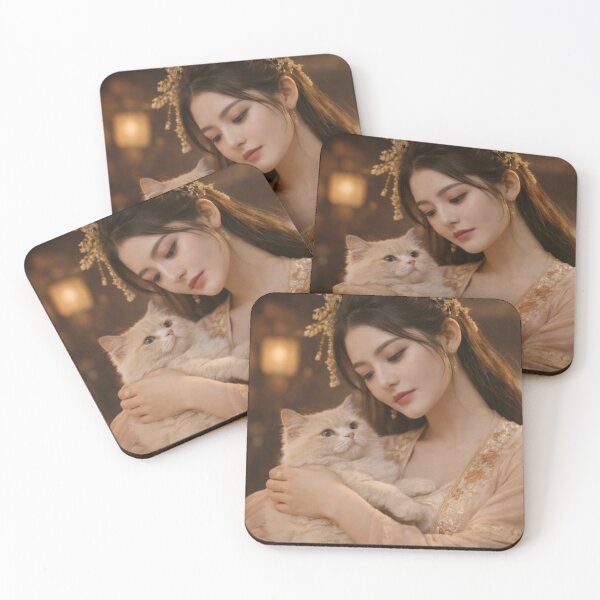 Item preview, Regal Noble Lady with White Persian Cat designed and sold by Auroracat2025.