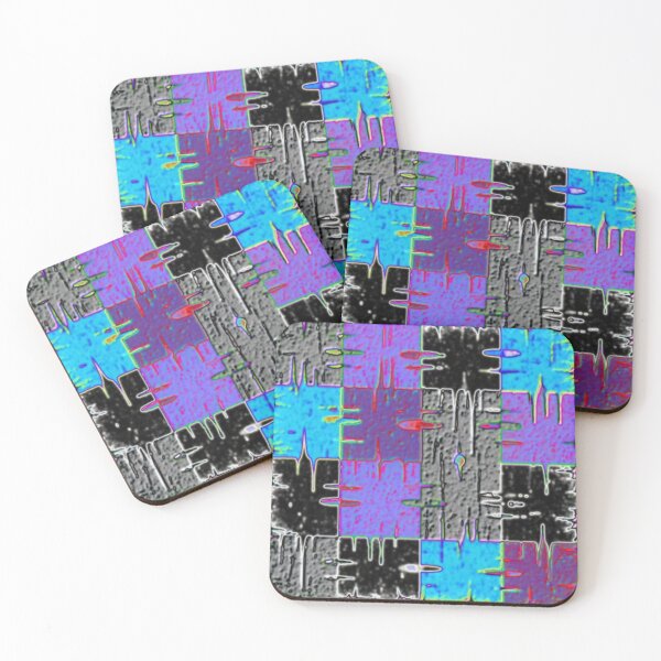 Item preview, distressed squares electrize 22 colorful geometric abstract design designed and sold by SmashingDeals.