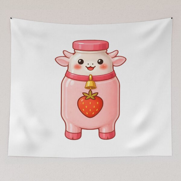 Item preview, Glass Cow Strawberry Milk Bottle designed and sold by PiggyWonka.