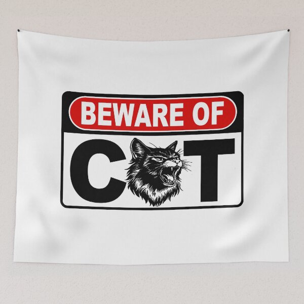 Item preview, Beware of Cat; designed and sold by StickerApe.
