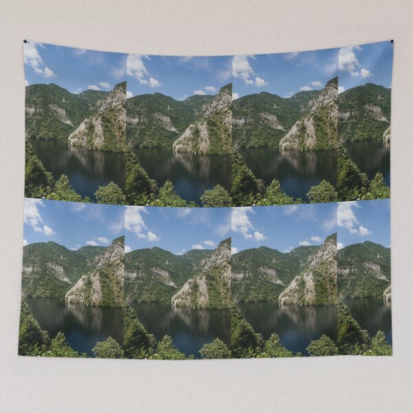 Item preview, Hot Summer Limestone Cliffs - a Mountain Lake Reflection designed and sold by Georgia Mizuleva.