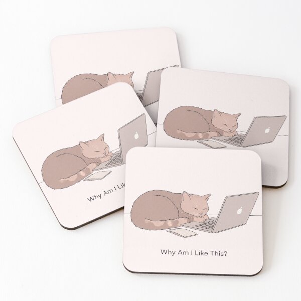 Item preview, Pastel Cat Sticker No Outline | Why Am I Like This Relatable Meme Art designed and sold by Moon's Arts.
