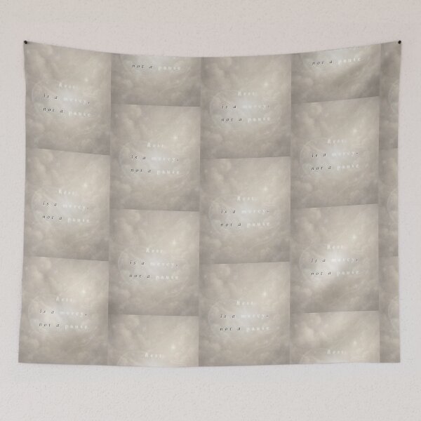 Item preview, Rest Is a Mercy, Not a Pause – Soft Faith & Healing Quote Art designed and sold by BlessedStudio31.