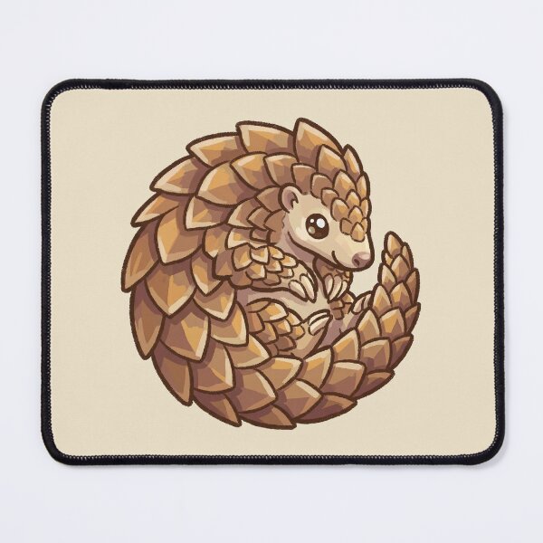 Item preview, Cute Pangolin Illustration, Curled Up Kawaii Scaly Anteater with Brown Scales designed and sold by Magnificent Lizard.