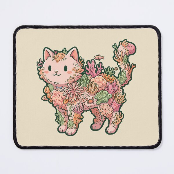 Item preview, Coral Cat Ocean Reef Hybrid, Pink Anemone And Sea Life, Kawaii Underwater Pet Illustration designed and sold by Magnificent Lizard.