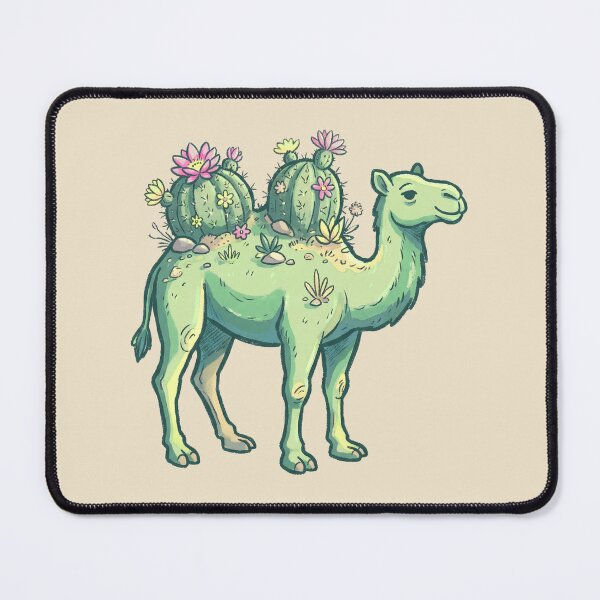 Item preview, Cactus Camel Surreal Desert Animal with Blooming Pink Flowers designed and sold by Magnificent Lizard.