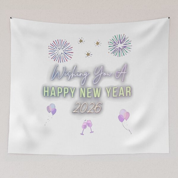 Item preview, Happy New Year 2026 Neon Greeting Card Design designed and sold by MCV-Designs.