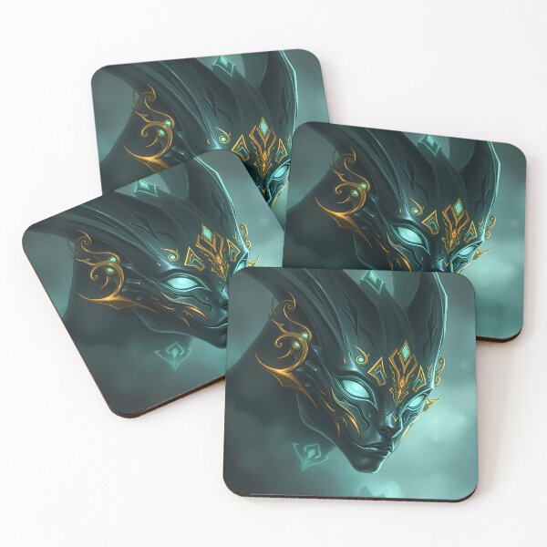 Item preview, Cybernetic Obsidian Demon - Neon Teal & Gold Edition designed and sold by ArtMorphStudio.
