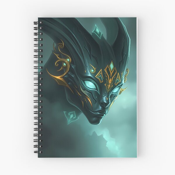 Item preview, Cybernetic Obsidian Demon - Neon Teal & Gold Edition designed and sold by ArtMorphStudio.