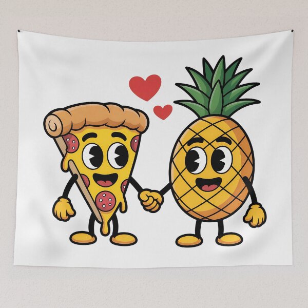 Item preview, Pineapple Pizza Love Funny Cartoon | Cute Food Meme Design designed and sold by VividOrganica.