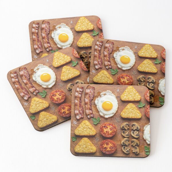 Item preview, Full English Breakfast Knolling on Wooden Board designed and sold by SavinMercantile.