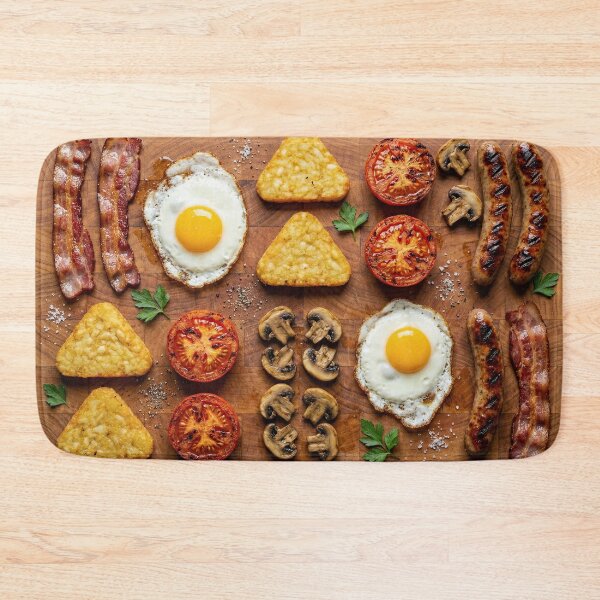 Item preview, Full English Breakfast Knolling on Wooden Board designed and sold by SavinMercantile.