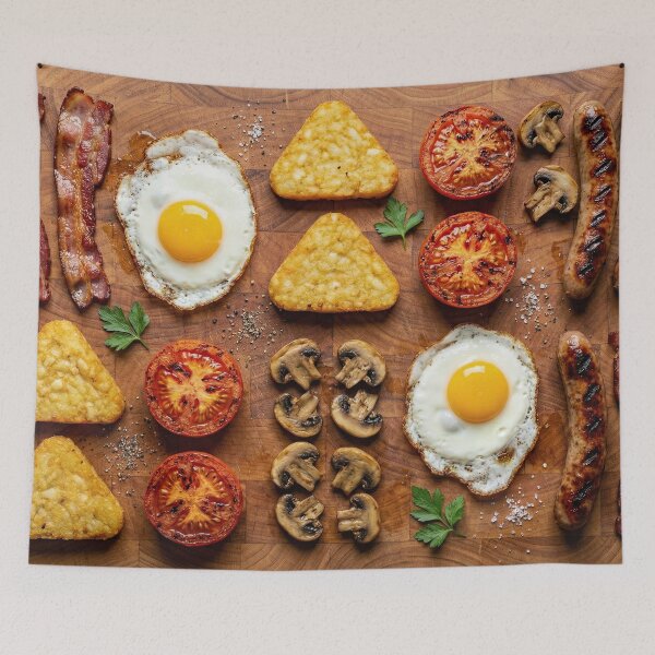 Item preview, Full English Breakfast Knolling on Wooden Board designed and sold by SavinMercantile.