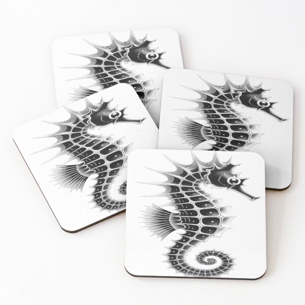 Item preview, Silent Spiral – Monochrome Minimalist Seahorse Meditation designed and sold by ARTCREATESHOP.