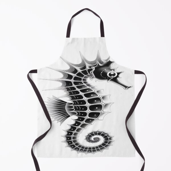 Item preview, Silent Spiral – Monochrome Minimalist Seahorse Meditation designed and sold by ARTCREATESHOP.