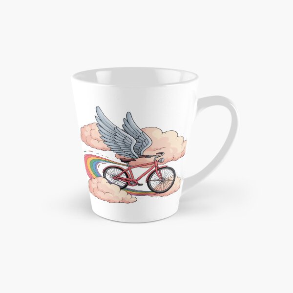 Item preview, Whimsical Flying Bicycle with Wings – Fantasy Rainbow Cycling Art Design designed and sold by RMTrendy.