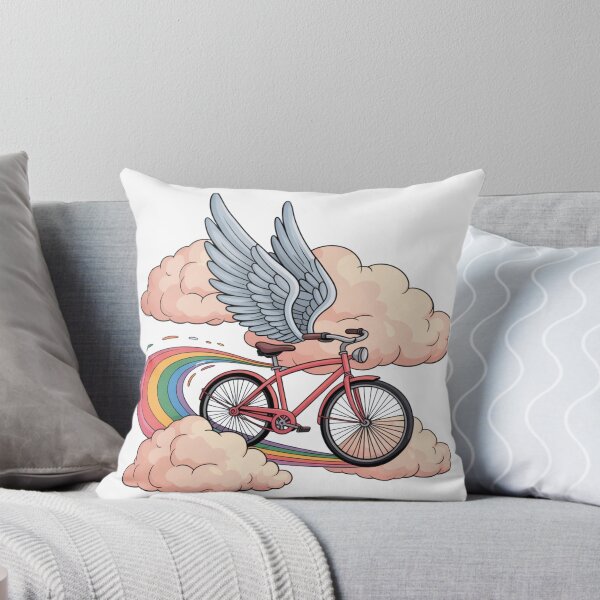 Item preview, Whimsical Flying Bicycle with Wings – Fantasy Rainbow Cycling Art Design designed and sold by RMTrendy.