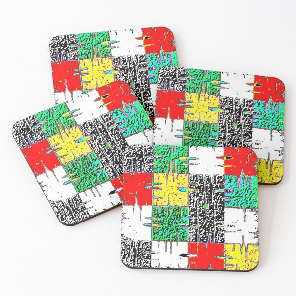 Item preview, distressed squares electrize 18 colorful abstract geometric design designed and sold by SmashingDeals.
