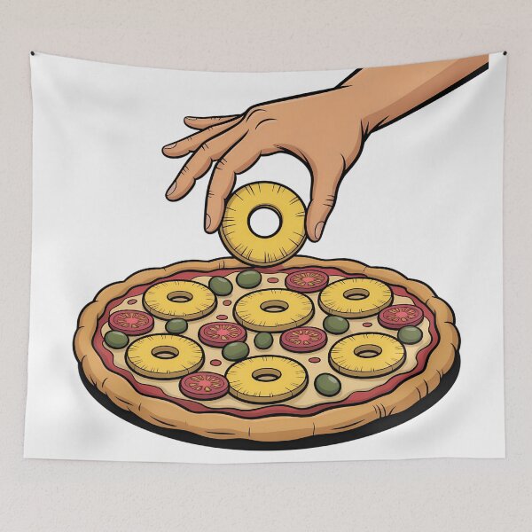 Item preview, Pineapple on Pizza Funny Cartoon | Hawaiian Pizza Debate Design designed and sold by VividOrganica.