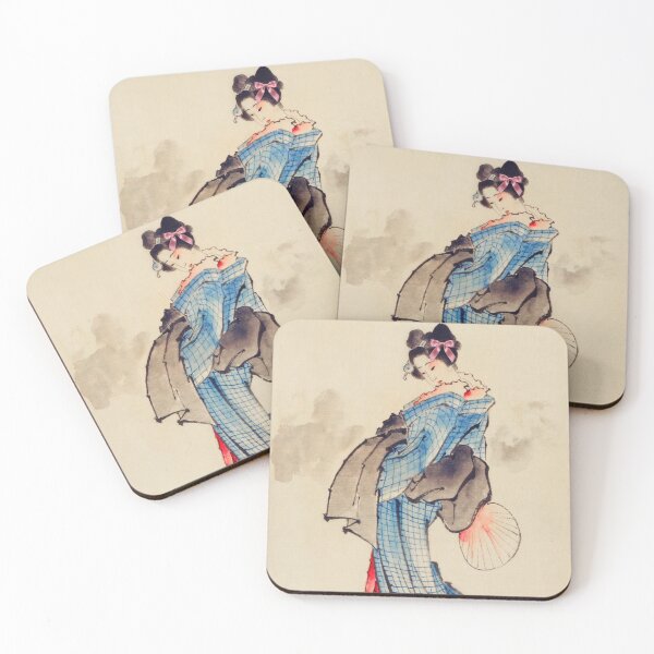 Item preview, Coquette Japanese Beauty - Ukiyo-e Art Parody with Pink Bow designed and sold by Open Canvas.