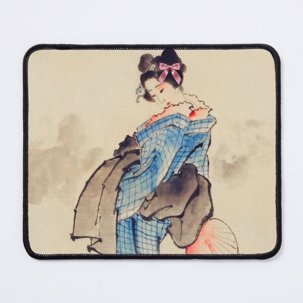 Item preview, Coquette Japanese Beauty - Ukiyo-e Art Parody with Pink Bow designed and sold by Open Canvas.