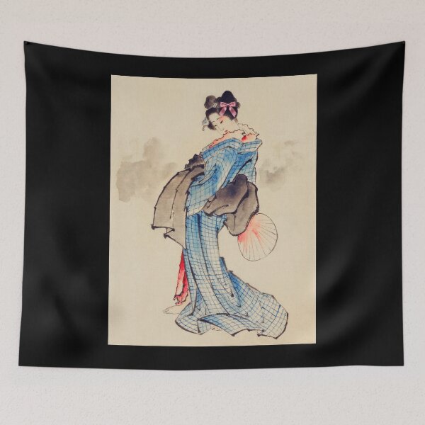 Item preview, Coquette Japanese Beauty - Ukiyo-e Art Parody with Pink Bow designed and sold by Open Canvas.