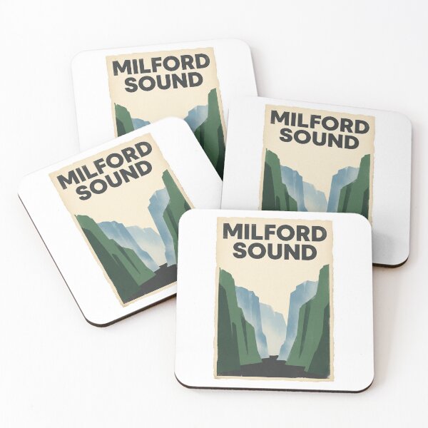 Item preview, Milford Sound Poster – Minimalist Fjord Landscape | Classic Travel Art designed and sold by MiszungART.