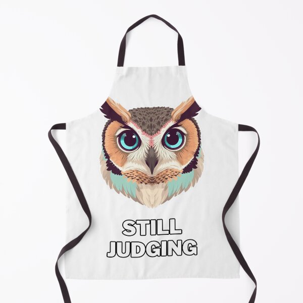 Item preview, Still Judging – Cute Owl Illustration with Ironic Quote designed and sold by Purdiole-art.