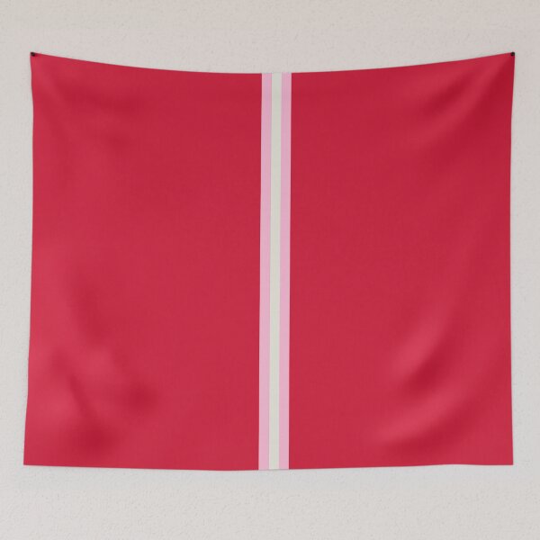 Aperçu de l'œuvre ROUGE, ROSE BARBE À PAPA ET CRÈME 3 RAYURES VERTICALES CENTRALES créée et vendue par RachelMacht.