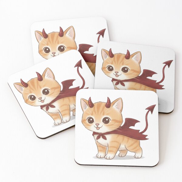 Item preview, Cute Devil Kitten Illustration – Mischievous Cat in Devil Costume Art designed and sold by unthinkabletees.
