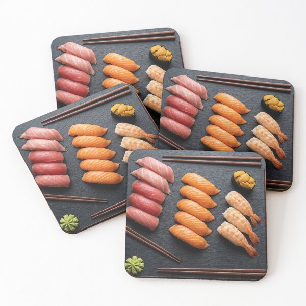 Item preview, Elegant Sushi Knolling on Black Slate designed and sold by SavinMercantile.