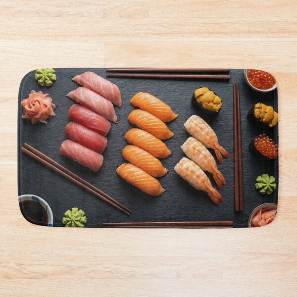 Item preview, Elegant Sushi Knolling on Black Slate designed and sold by SavinMercantile.
