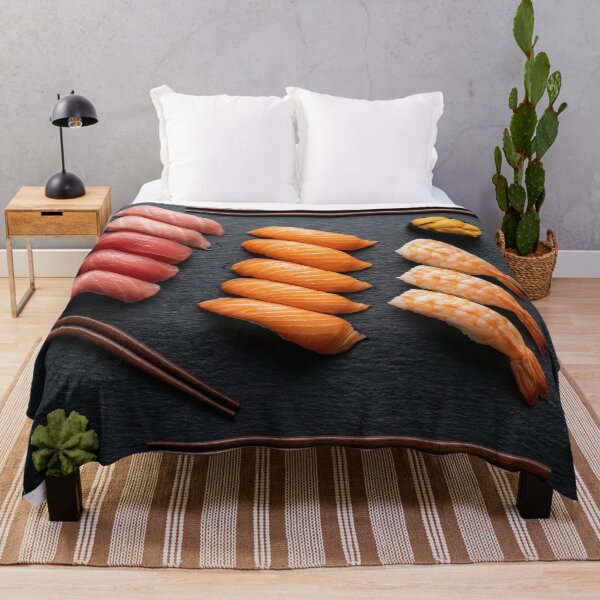 Item preview, Elegant Sushi Knolling on Black Slate designed and sold by SavinMercantile.