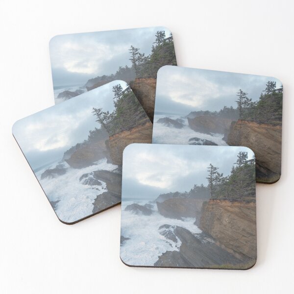 Item preview, Rocky bluffs and crashing waves on Oregon Coast designed and sold by lisavonbiela.