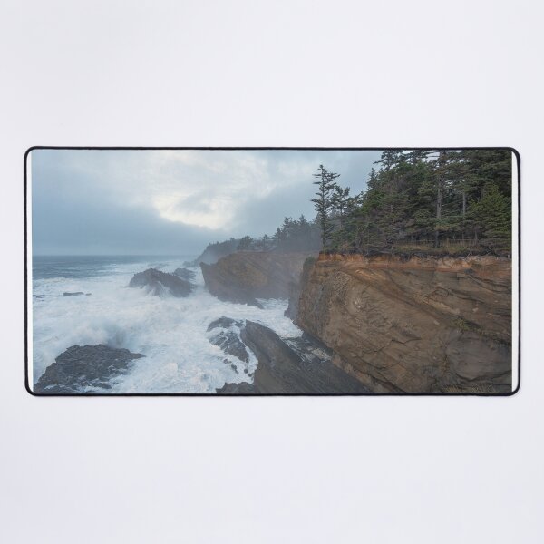 Item preview, Rocky bluffs and crashing waves on Oregon Coast designed and sold by lisavonbiela.