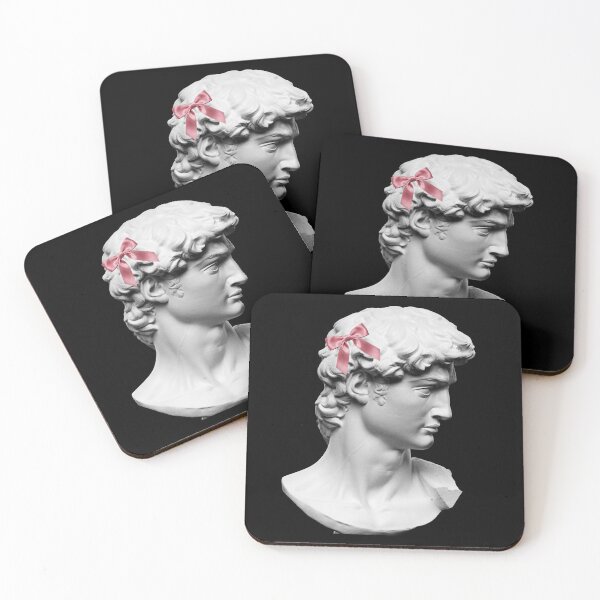 Item preview, Coquette Statue of David - Michelangelo Sculpture Parody with Pink Bow designed and sold by Open Canvas.