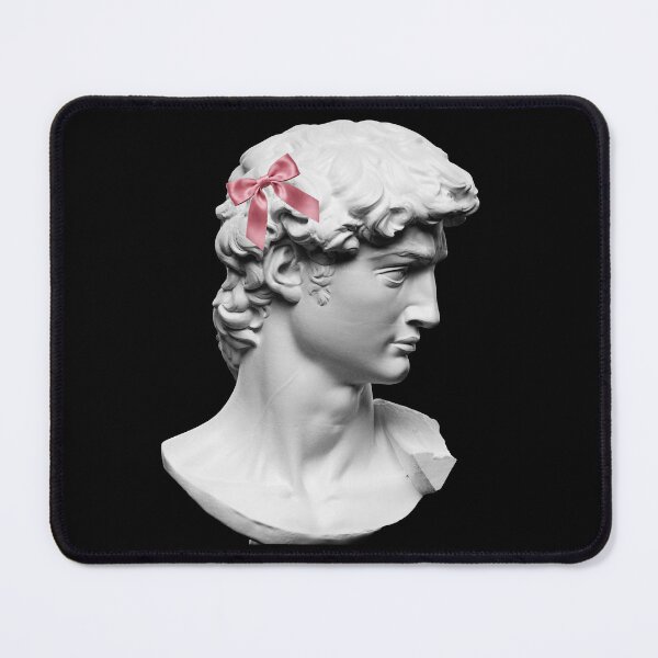 Item preview, Coquette Statue of David - Michelangelo Sculpture Parody with Pink Bow designed and sold by Open Canvas.