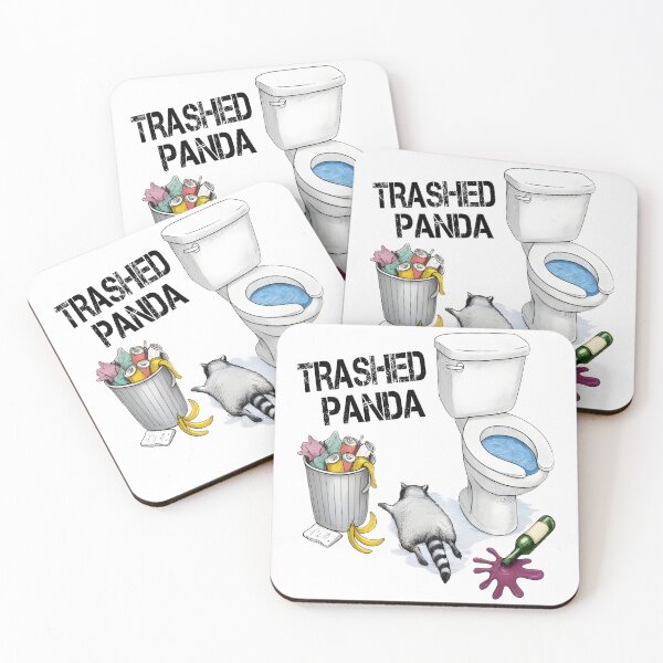 Item preview, Trashed Panda Funny Drunk Raccoon T-Shirt, hilarious animal humor gift, vintage raccoon graphic tee designed and sold by Merchall  store.