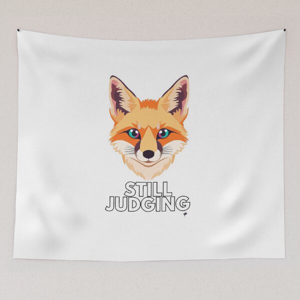 Item preview, Still Judging – Cute Fox Illustration with Ironic Quote designed and sold by Purdiole-art.