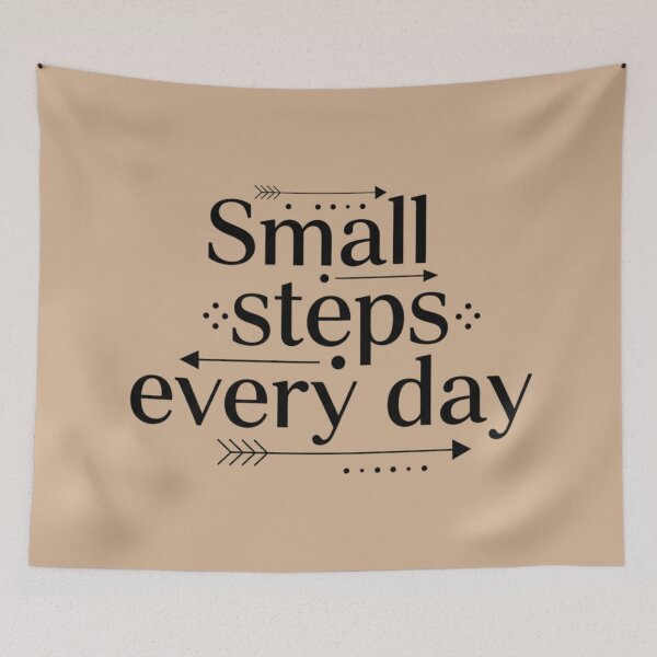 Item preview, Minimalist Small Steps Every Day Motivational Quote Typography designed and sold by Design_Your_Day.