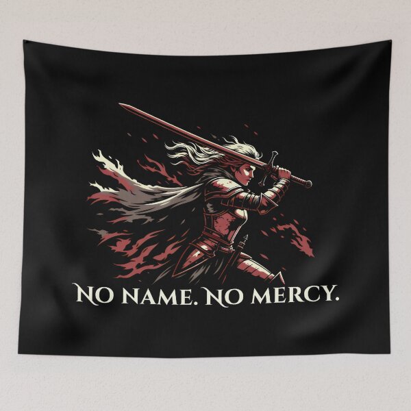 Item preview, No Name No Mercy Dark Fantasy Knight Warrior Illustration designed and sold by SplashTastic.