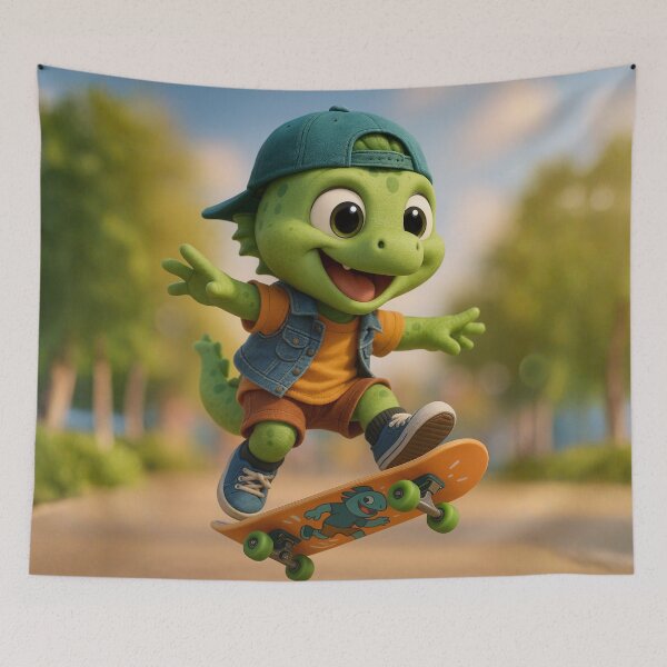 Item preview, Skater Loch Ness Monster Boy designed and sold by Sillytoe.