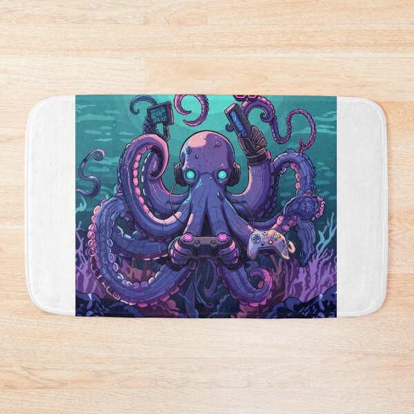 Item preview, Octopus Gamer – Gaming Theme Funny Gaming Cartoon Illustration ver1 designed and sold by CosmicNook1.