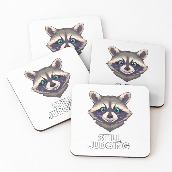 Item preview, Still Judging – Cute Raccoon Illustration with Ironic Quote designed and sold by Purdiole-art.