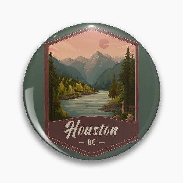 Item preview, Houston BC – Vintage Canadian Mountain River British Columbia Bulkley Valley designed and sold by meganohm.