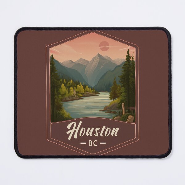 Item preview, Houston BC – Vintage Canadian Mountain River British Columbia Bulkley Valley designed and sold by meganohm.