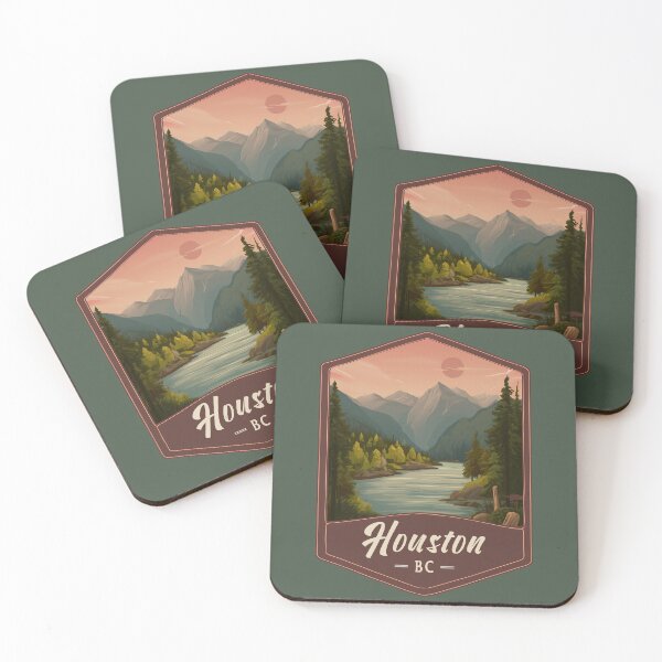 Item preview, Houston BC – Vintage Canadian Mountain River British Columbia Bulkley Valley designed and sold by meganohm.