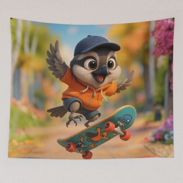 Item preview, Skater Loggerhead Shrike designed and sold by Sillytoe.