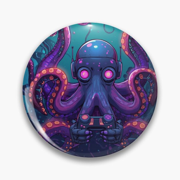 Item preview,  Octopus Gamer – Gaming Theme Funny Gaming Cartoon Illustration ver2 designed and sold by CosmicNook1.
